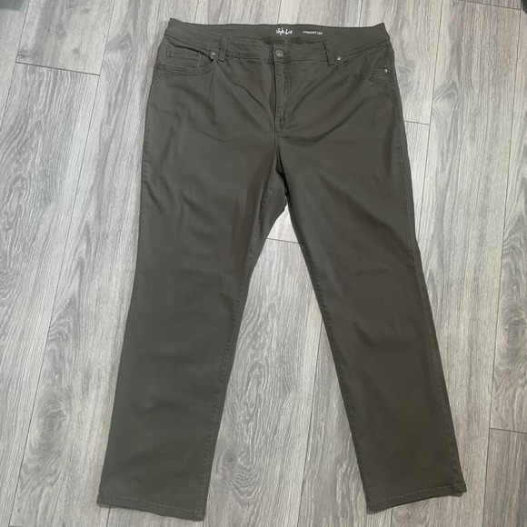 Style & Co. Other - Style Co Straight‎ Leg Pants Olive Green Mens Size 20W Casual Khaki Trousers